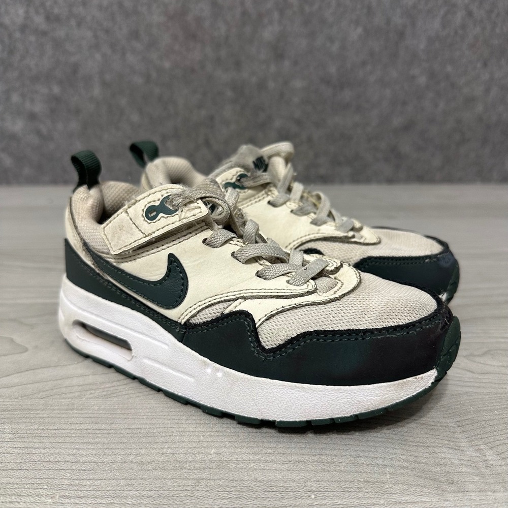 Nike Air Max 1 EasyOn Toddler Shoes Pale Ivory Vintage Green DZ3308-107 Size 12C